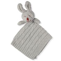 Bunny Knit Security Blanket: Grey