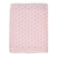 Pointelle Blanket: Blush Pink