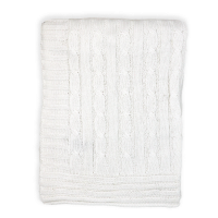 Cable Knit Blanket: White 