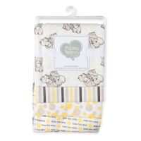 4 Pack Receiving Blankets: Yellow Elephant