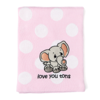 Jacquard Knit Blanket: Love you Tons Pink