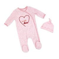 Girls 2 Piece Waffle Coverall Set: Made with Love 