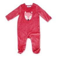 Girls Ribbed Velour Coverall: Fox 