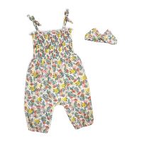 Girls NB 2 Piece Headband & Jumpsuit Set: Flower Garden 