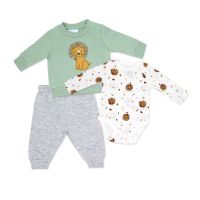 Boy's NB 3pc Fleece Jogger Set: Lion