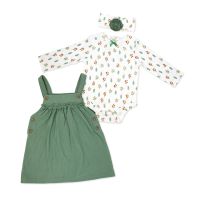 Girl's INF 3pc Jumper Set: Green Floral 