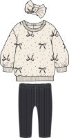 Girl's NB 3pc Oversized Sweater Shirt/ Legging Set: Black Floral