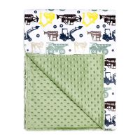 2 Layer Reversible Mink/Popcorn Blanket: Sage Construction