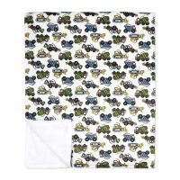 Mink/ Polar Fleece Blanket: Blue Construction 