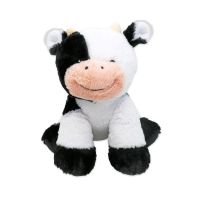 12" Black & White Cow Plush Toy 