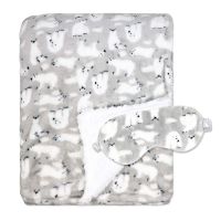 Fleece Blanket with Sleep Mask: Grey Polar Bears 