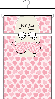 Fleece Blanket with Sleep Mask: Pink Hearts