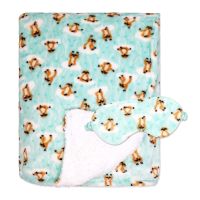 Fleece Blanket with Sleep Mask: Aqua Sloth Cloud Yoga 