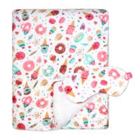 Fleece Blanket with Sleep Mask: White Bakeshop 