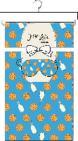 Fleece Blanket with Sleep Mask: Blue Milk & Cookies 