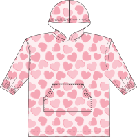 Oversized L/XL Hoodie: Pink Hearts