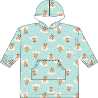 Oversized L/XL Hoodie: Aqua Sloth Cloud Yoga 