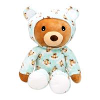 Sleepover Bear Wearing Hoodie: Aqua Sloth Cloud Yoga 
