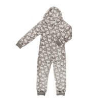 Flannel Fleece Oneies: Grey Polar Bear 