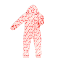 Flannel Fleece Oneies: Pink Heart
