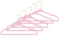 6-Pack Design Gold Hook Baby Hangers : Light Pink 