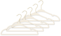 6-Pack Design Gold Hook Baby Hangers : Ivory