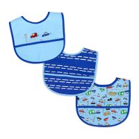Waterproof Catch Bib: Blue Traffic 