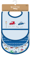 Waterproof Catch Bib: Blue Traffic 