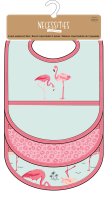 Waterproof Catch Bib: Pink Flamingos
