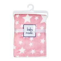 Star Flannel Fleece Blanket: Pink