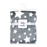 Star Flannel Fleece Blanket: Grey
