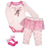 Girls NB 3 Piece Pant Set: Ballet 