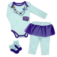 Girls NB 3 Piece Pant Set: Purse 