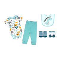 Boys 5 Piece Set: Teal Dino