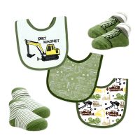 5 Piece Bib and Sock Set: Sage Dirt Magnet