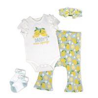 Girls NB 4 Piece Pant Set : Daddy's Main Squeeze 