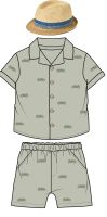 Boys INF 3 Piece Short Set: Sage