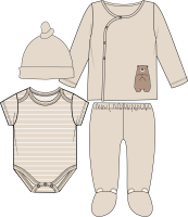 4 Piece Take Me Home Set: Tan Bear