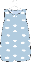 Boy's 0-6M Printed Plush Sleep Sac: Blue Clouds 
