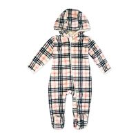 Unisex NB Printed Plush Pram: Tan Plaid 