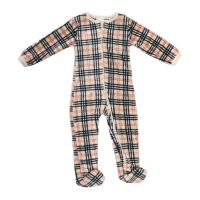 Neutral INF Printed Plush Sleeper: Tan Plaid 