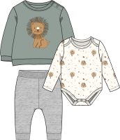 Boy's INF 3pc Fleece Jogger Set: Lion