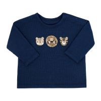 Boy's INF 2pc Waffle Pant Set: Blue Safari Animal 