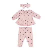 Girl's INF 3pc Legging and Headband Set: Pink Bow 