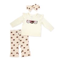 Girl's NB 3pc Legging and Headband Set: Team Teddy 