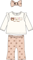 Girl's INF 3pc Legging and Headband Set: Team Teddy 