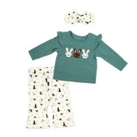 Girl's NB 3pc Legging and Headband Set: Team Bunnies  