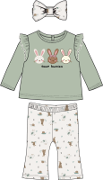 Girl's INF 3pc Legging and Headband Set: Team Bunnies  