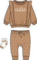 Girl's NB 3pc Quilted Jogger Set: Cutie