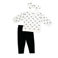 Girl's INF 3pc Oversized Sweater Shirt/ Legging Set: Black Floral